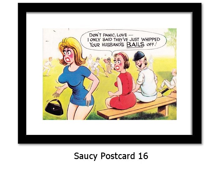 Saucy Postcard Framed Print